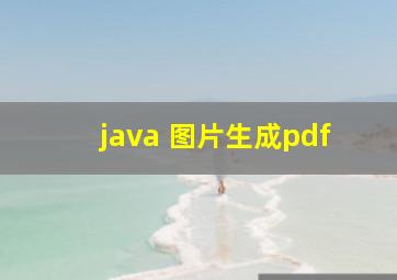 java 图片生成pdf